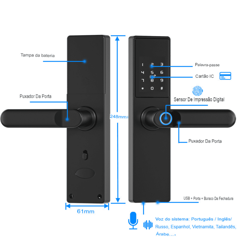 Fechadura Eletrônica com Impressão Digital SecurePRO