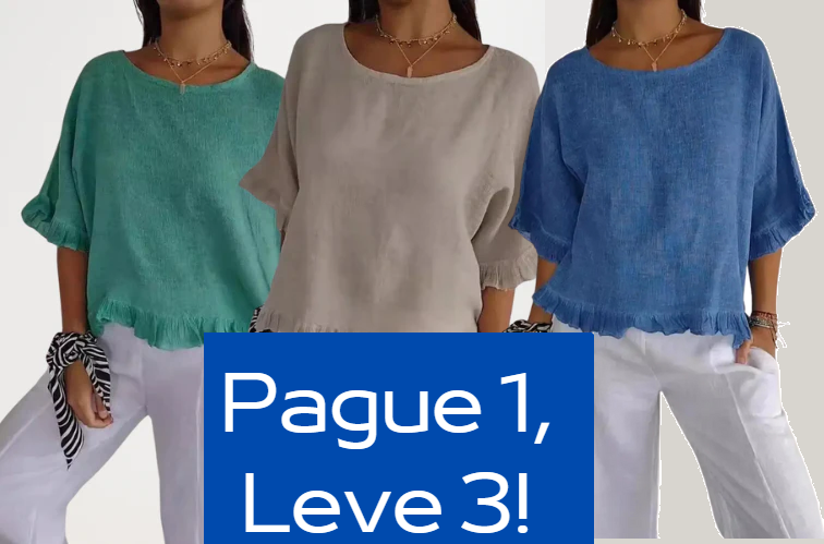 Blusa Feminina Soltinha com Manga Babado [PAGUE 1, LEVE 3]