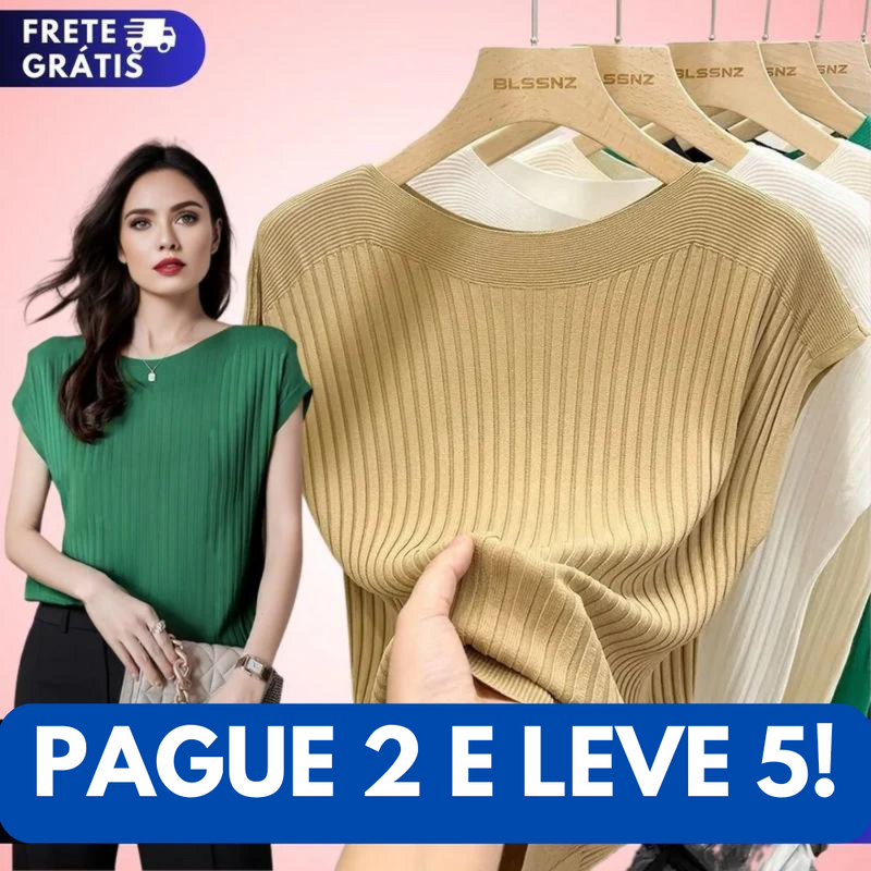 (KIT COM 5) Blusinha em Malha Viscoelástica [PROMOÇÃO DE DEZEMBRO]