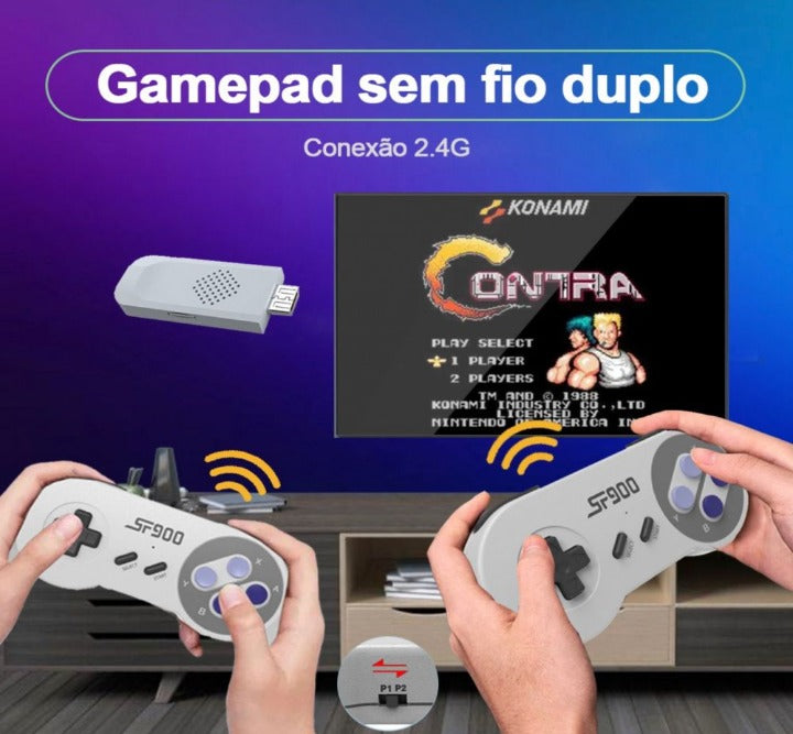 Nintendo Retrô Com 5000 Jogos Nostálgicos + Dois Controles