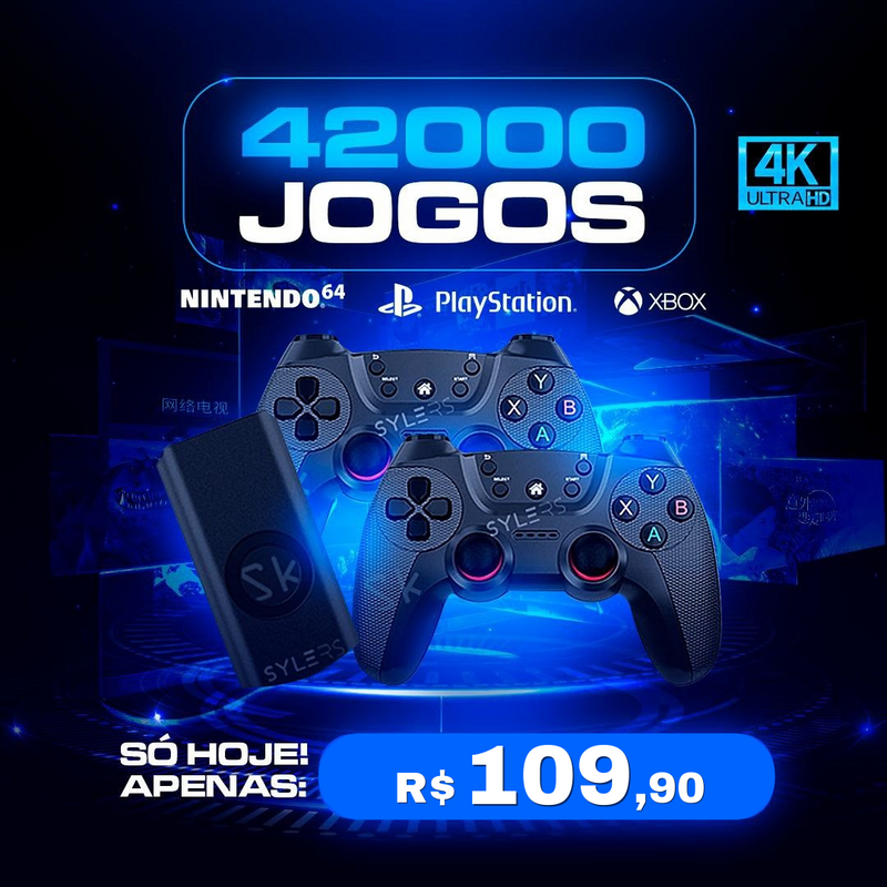 [ÚLTIMAS UNIDADES] VIDEO GAME 3 EM 1 - 42 MIL JOGOS EM 4K [+2 CONTROLES DE BRINDE]